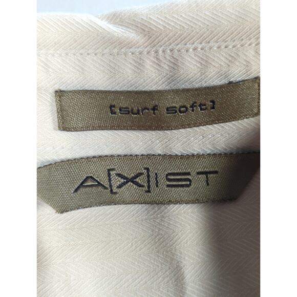 A|XIST Mens XL Short Sleeve Button Up Shirt Beige Modal Blend Casual Soft - Picture 2 of 12